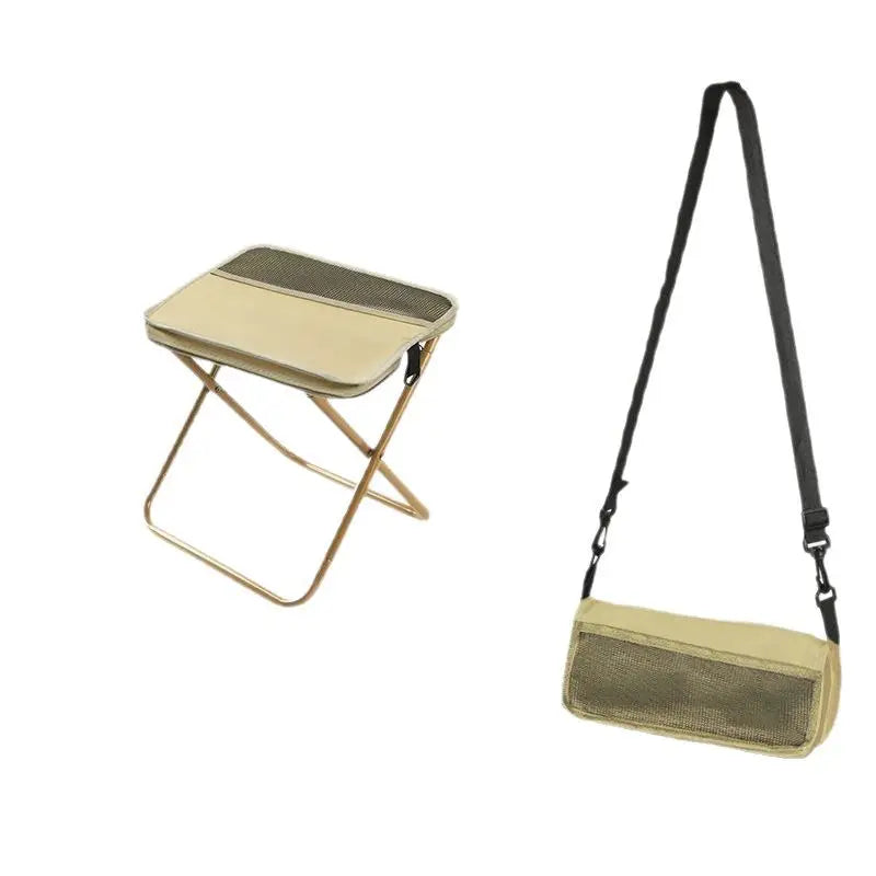 Folding Backpack Stool Sturdy Strong Load-bearing Fishing Folding Chair Crossbody Handbag Style Pencil Case Stool Portable