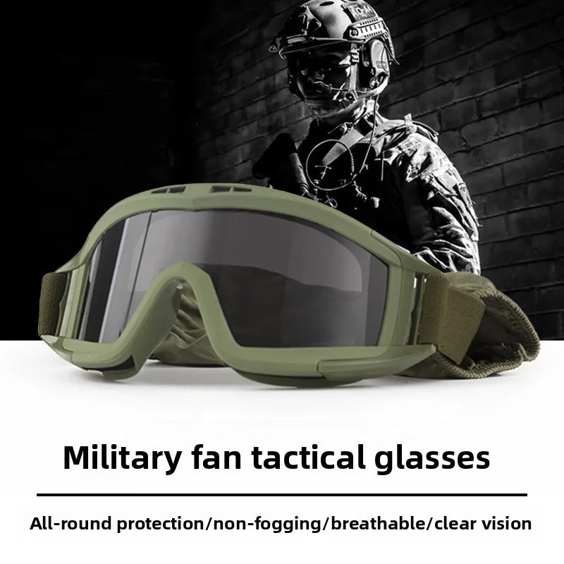 1Pair of Tactical Goggles Retro Cool Motorcycle Windproof Dustproof Safety Glasses