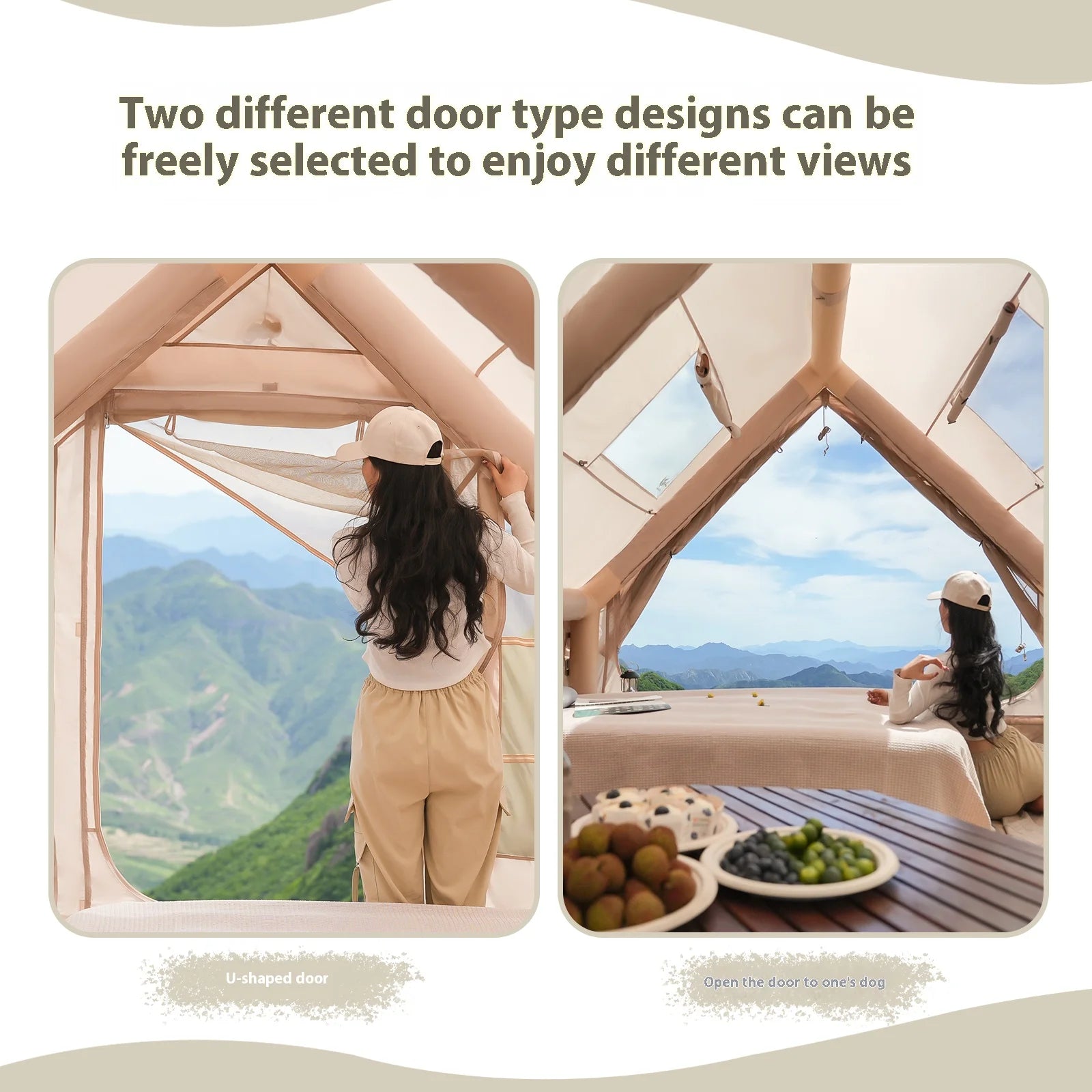 Inflatable Tents For Adult Camping, Luxury Camping Tents, With Stove Plug, 4/6/8 Person