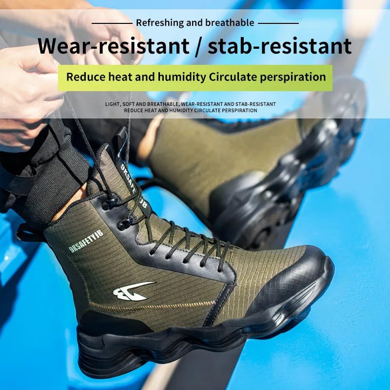 Fashionable breathable anti-smash and anti-puncture safety shoes