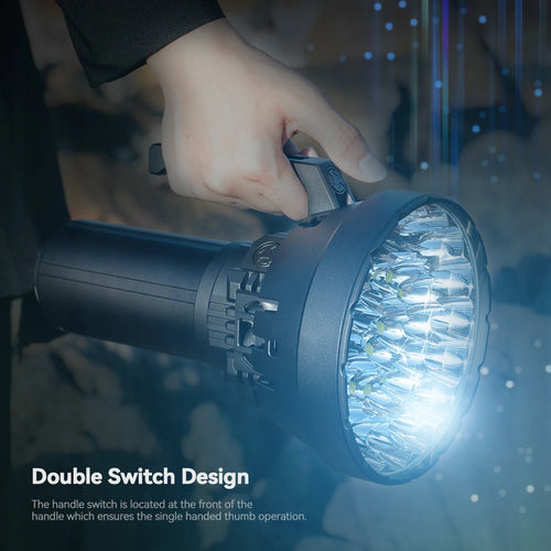 200000 Lumen Super Bright Flashlight Range 1618m High Power Flashlight LED rechargeable Professional Searchlight
