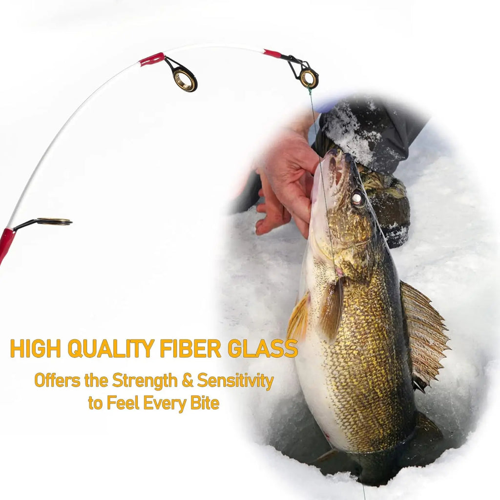 Ice Fishing Rod Reel Combo Kit with Backpack Seat and Lures