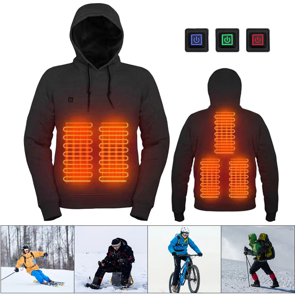 5 Heating Zones Heated Jacket Men Women Vintage Gothic Cozy USB Rechargeable Long Sleeve