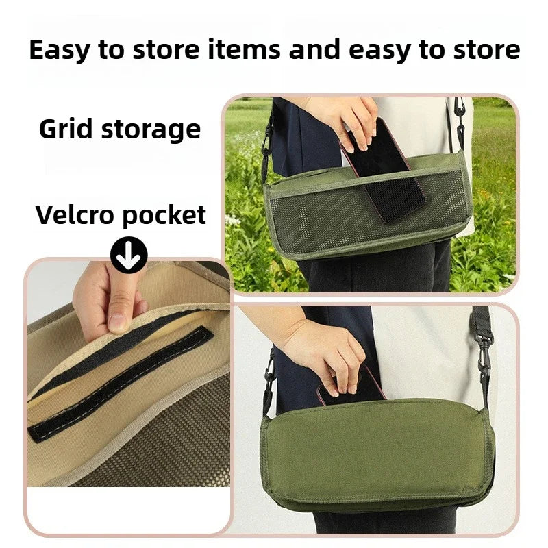 Folding Backpack Stool Sturdy Strong Load-bearing Fishing Folding Chair Crossbody Handbag Style Pencil Case Stool Portable