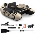 Inflatable Float Tube, Fishing Belly Boat with Fish Ruler, Pump, Storage Bag, Adjustable Straps, Fishing Float Tube for Angling,