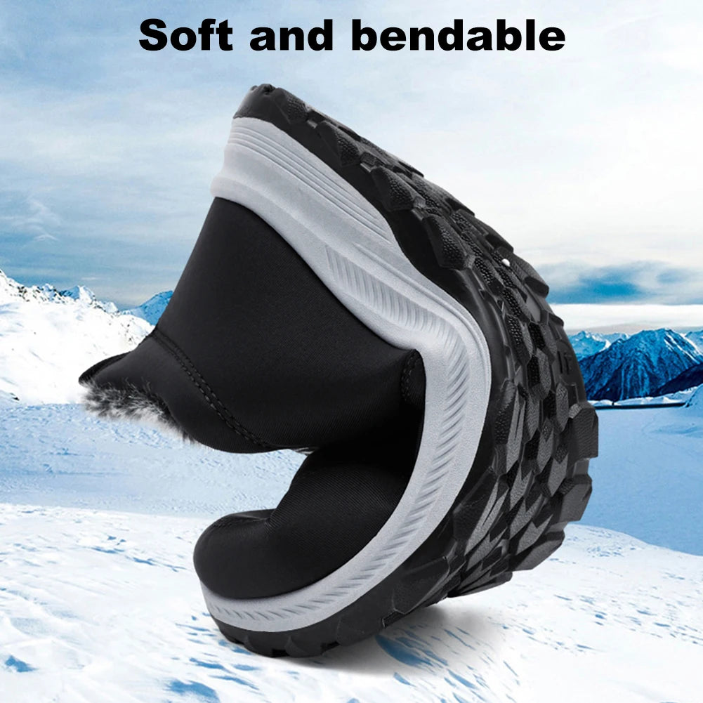 Warm Walking Shoes Lightweight Thermal Ankle Boots Non-slip Slip On Sneakers Winter Thick Fur Shoes for Travel Hiking