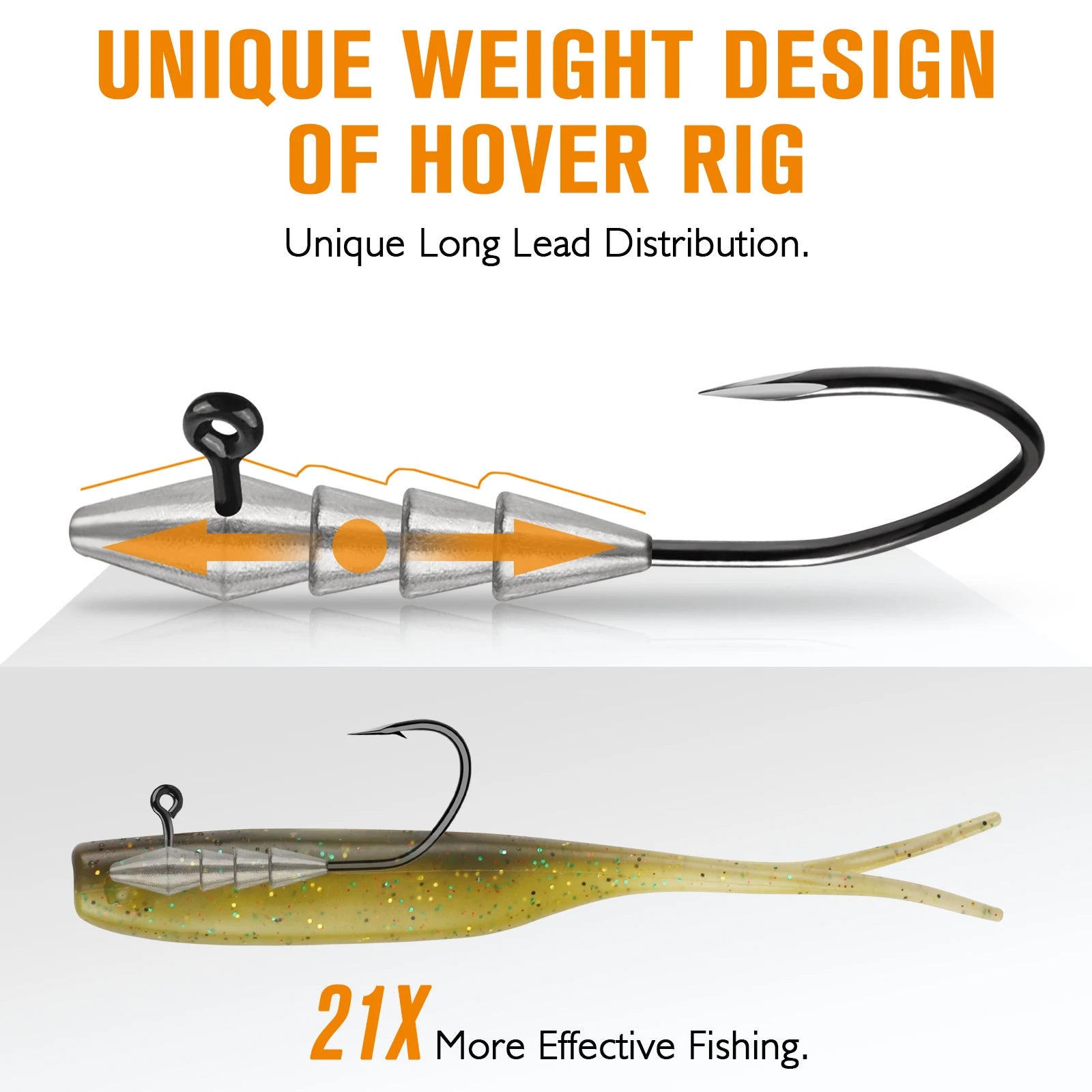 15PCS Hover Rig Swimbait Jig Heads for Bass Fishing Bass Hooks 1/16OZ 1/8OZ