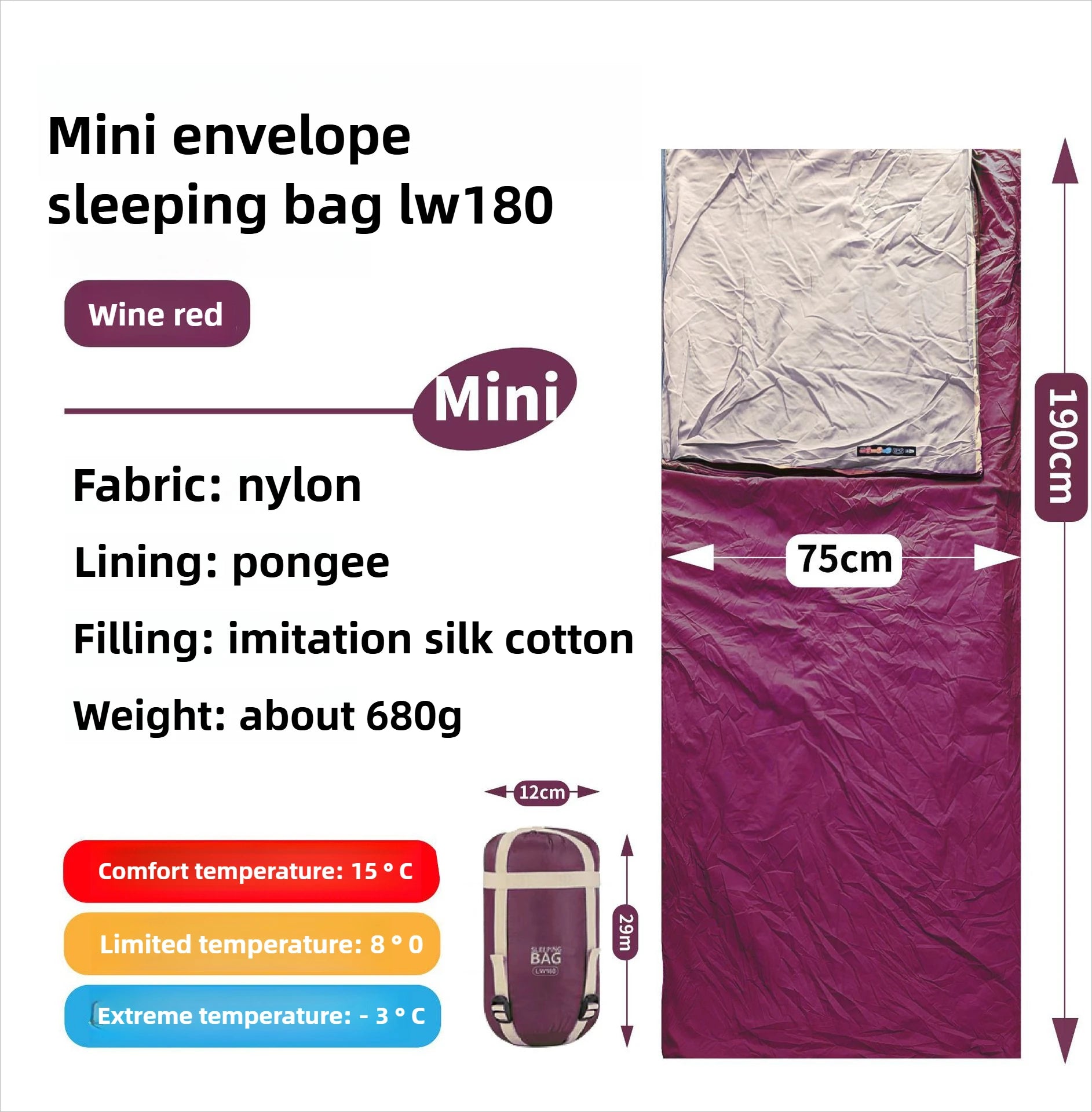 Mini Adult Sleeping Bag Travel Mountaineering Outdoor Camping Down Cotton Dirty