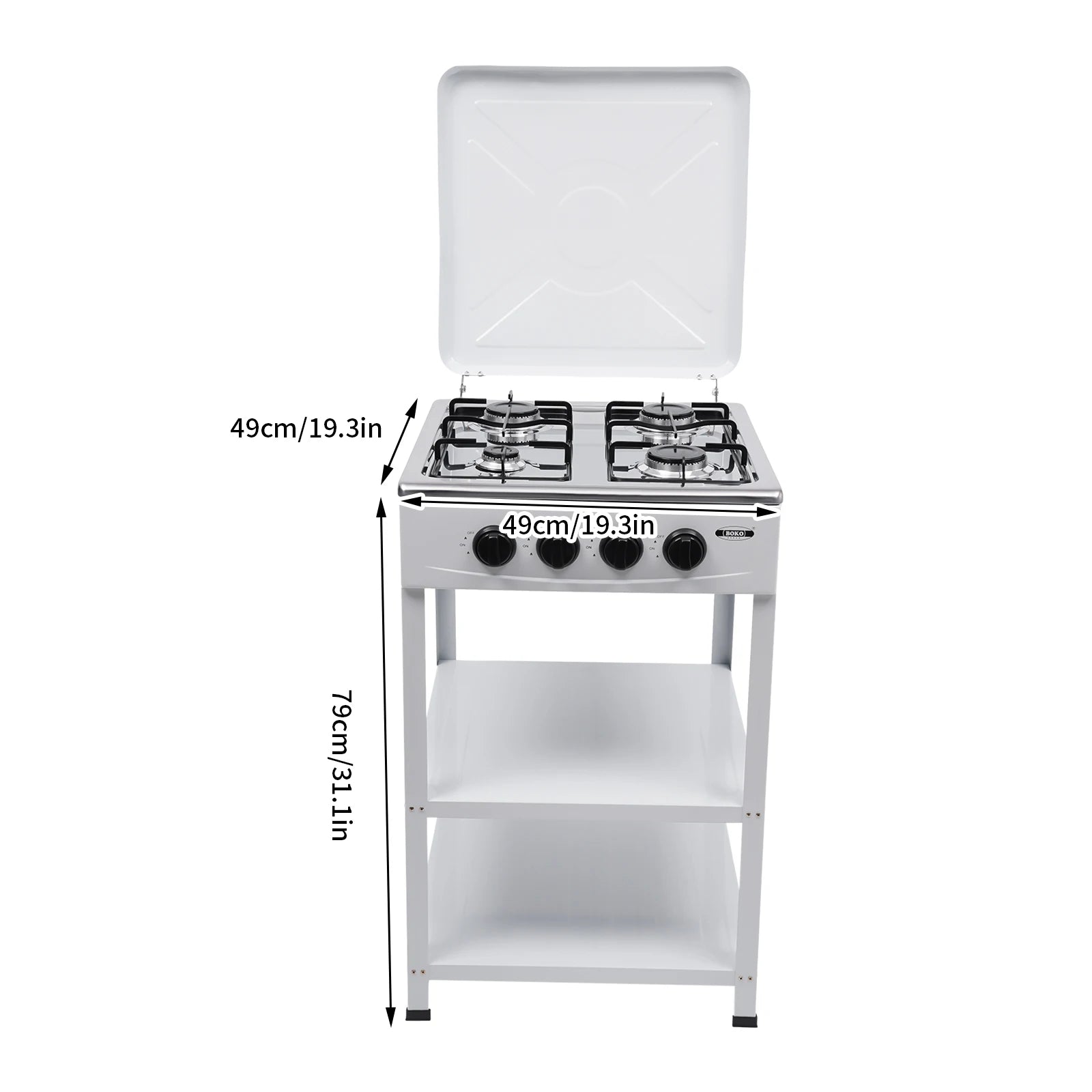 4 Burners Gas Stove Propane Removable Smokeless Barbecue Grill