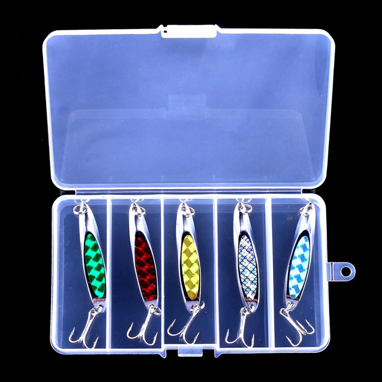 7cm Metal Casting Spoon Lure hooks with box Sequin lure fishhooks for Saltwater Fishing Long Distance Casting Shiny Bait