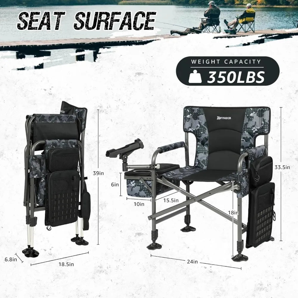 Fishing Chairs  Rod Holder, Folding Ice Fishing Chair