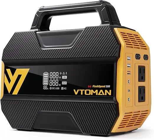 FlashSpeed 300 Portable Power Station 300W, 230Wh Solar Generator with LiFePO4 Battery Pack, 3000 Cycles, PD 100W USB-C
