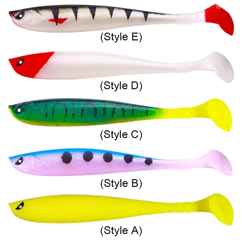 6Pcs Artificial Soft Bait 9cm Fishing Lure Minnow Multifunctional Fishing Bass Carp Lure