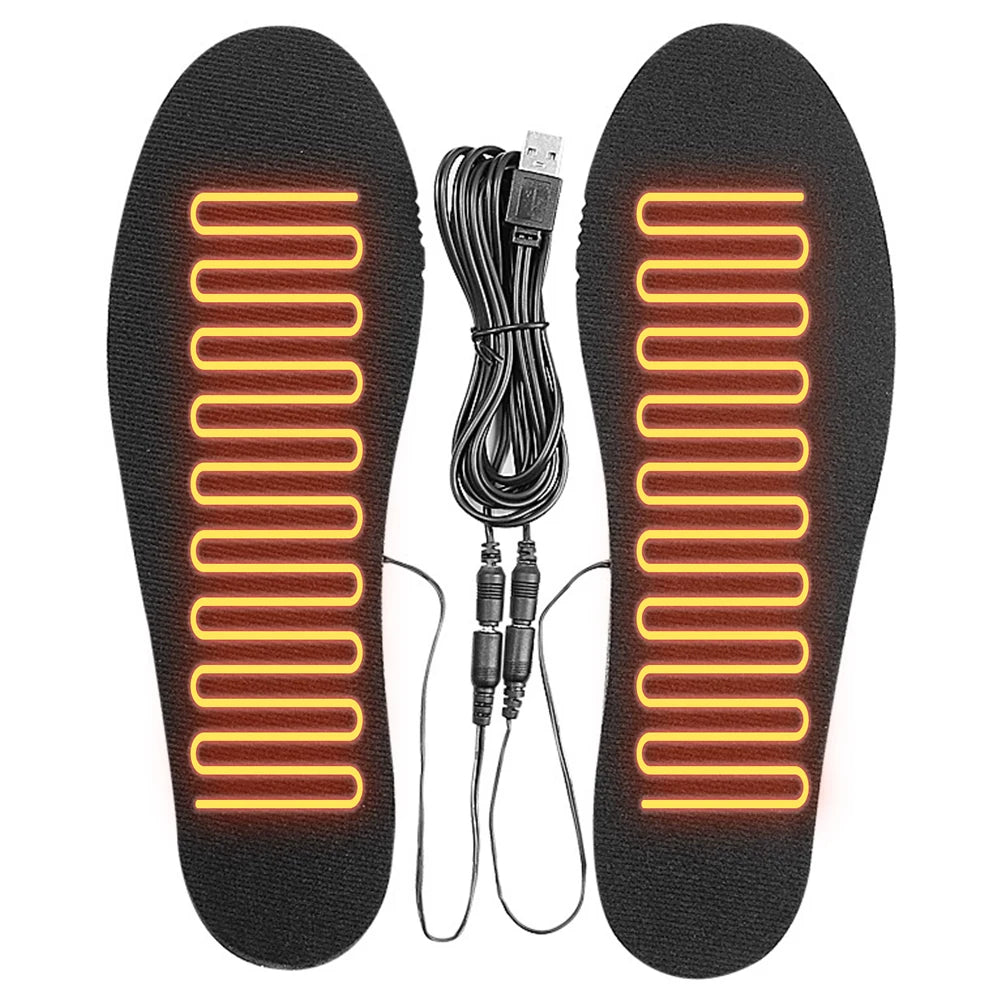 USB Heated Shoe Insoles Electric Heated Shoes Pad Cuttable Foot Warming Pad Washable Rechargeable Foot Warmer for Skiing Hiking