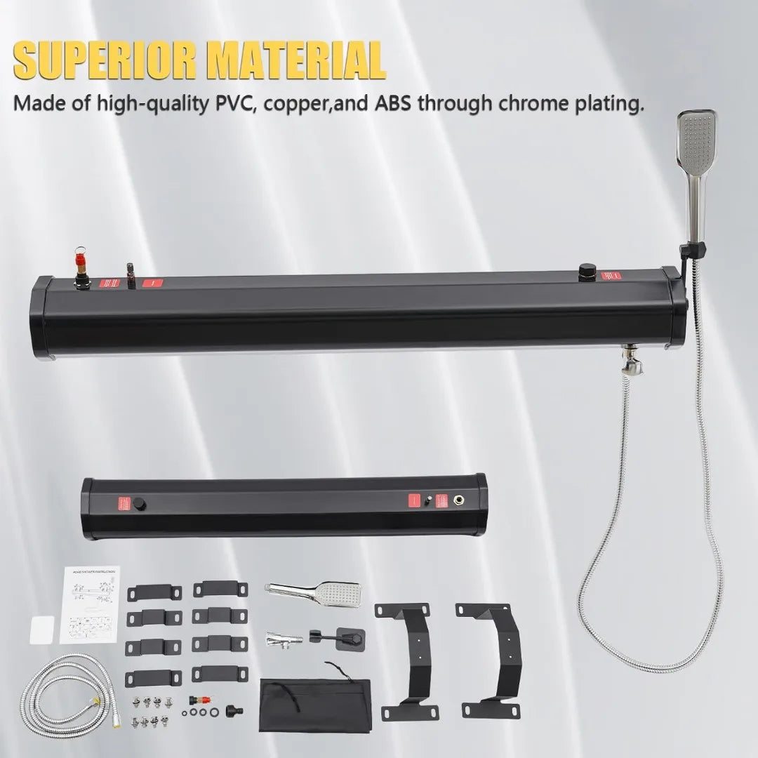 Portable Pressurized Camping Shower - 5L Water Tank with Handheld Showerhead for Outdoor Includes Storage Bag