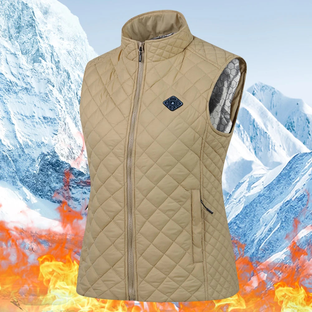 Women 21-zone Electric Heating Vest Autumn and Winter Cotton Vest  Thermal For Women