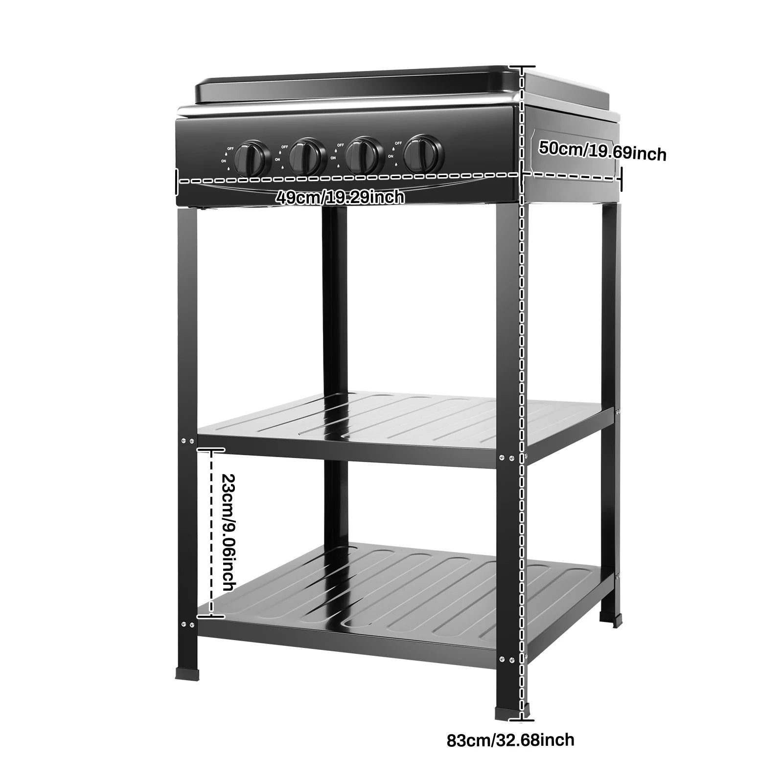 4 Burners Gas Stove Propane Removable Smokeless Barbecue Grill