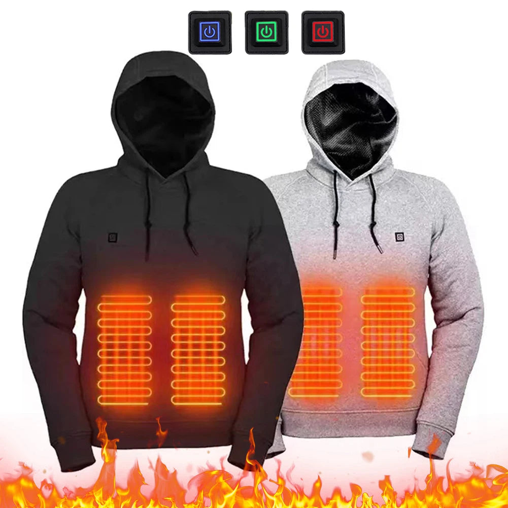 5 Heating Zones Heated Jacket Men Women Vintage Gothic Cozy USB Rechargeable Long Sleeve