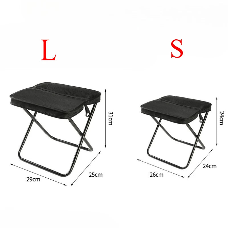 Folding Backpack Stool Sturdy Strong Load-bearing Fishing Folding Chair Crossbody Handbag Style Pencil Case Stool Portable