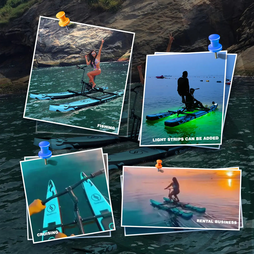 Spatium Sup Water Bike 2.0 Inflatable Pedal Boat Inflatable Pedal Kayak Water Bikes for Lake Fishing Pedal Boat More Stable
