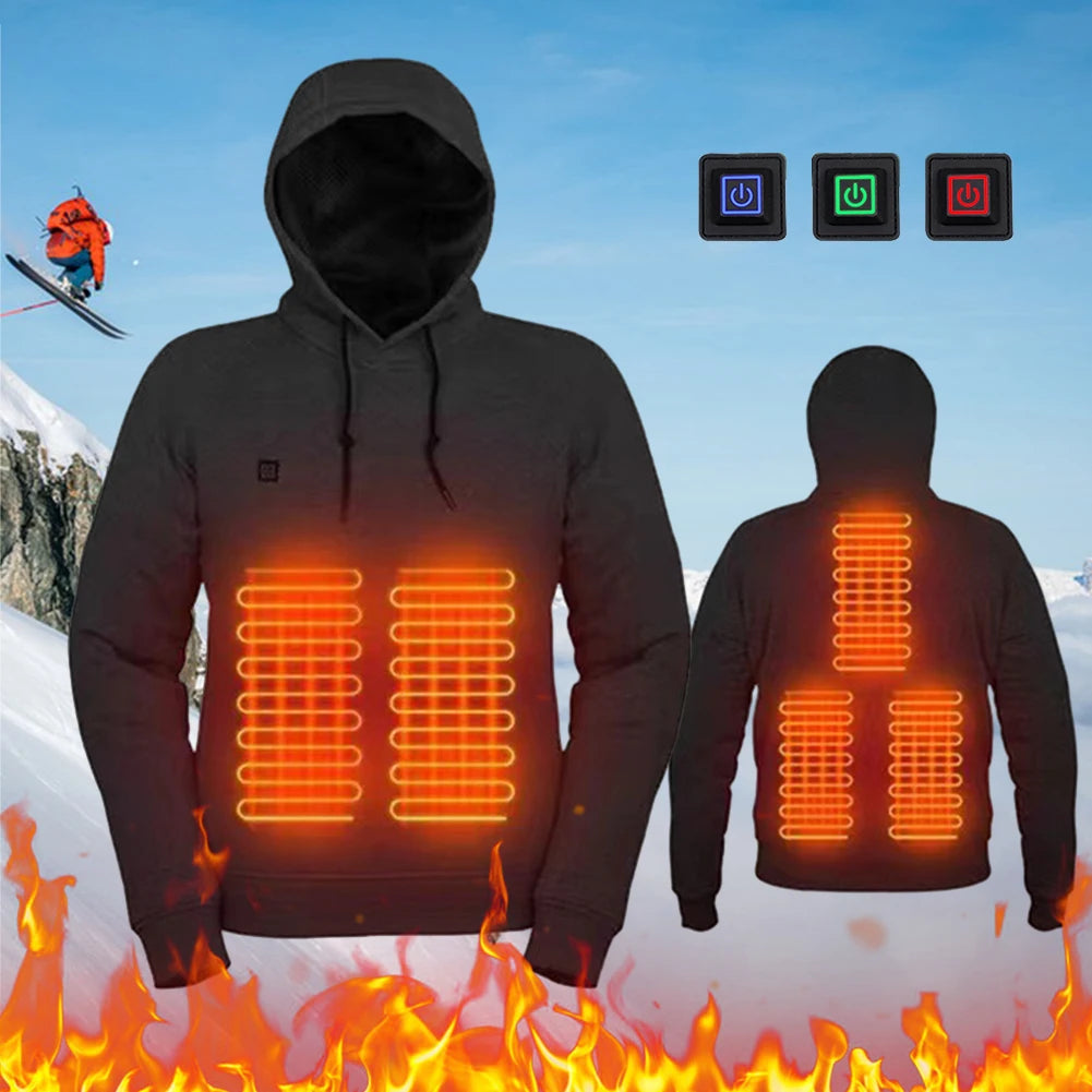 5 Heating Zones Heated Jacket Men Women Vintage Gothic Cozy USB Rechargeable Long Sleeve