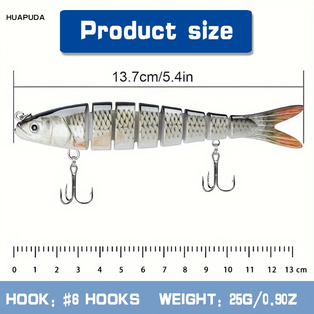 3 Pieces Freshwater and Saltwater Fishing Lures Realistic Bass Trout Crappie Swim Bait, Fishing Lure Set