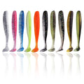 10Pcs 9cm T Tail Worm Soft Bait Plastic Fishing Soft Lure Paddle Tail Swim Baits