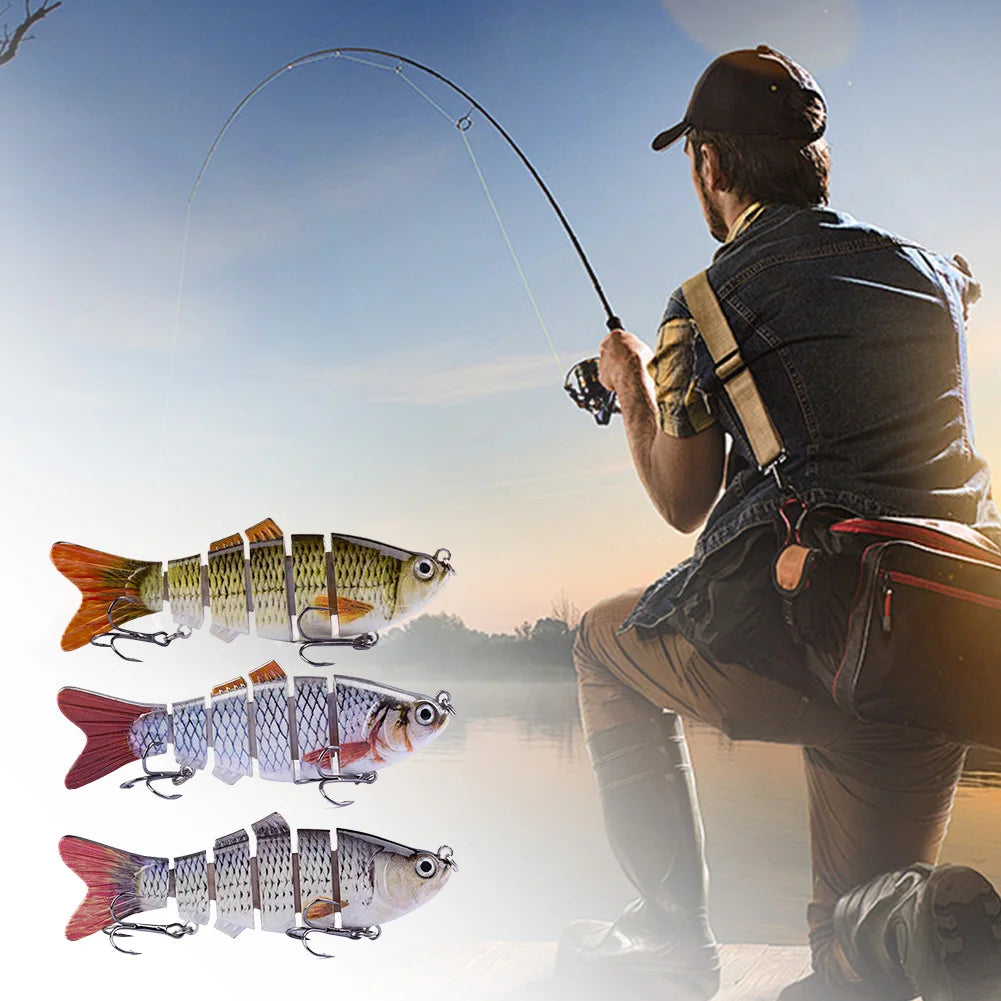 10cm/16.5g Robotic Fishing Lure with Treble Hooks Lifelike Slow Sinking Fish Bait Bionic