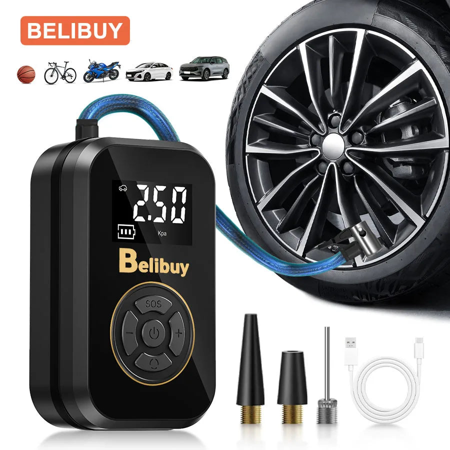 Multifunction Digital Air Pump, Portable Tire Inflator  Balls, Boats, Camping