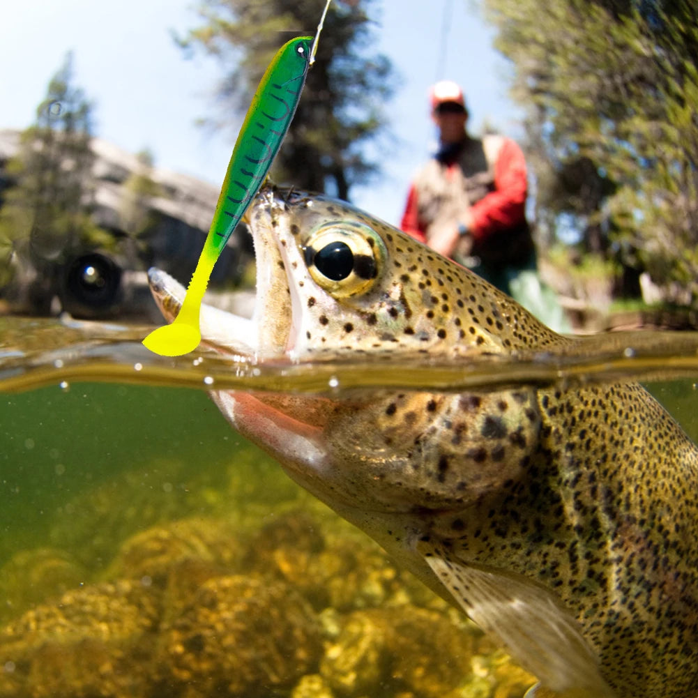 6Pcs Artificial Soft Bait 9cm Fishing Lure Minnow Multifunctional Fishing Bass Carp Lure