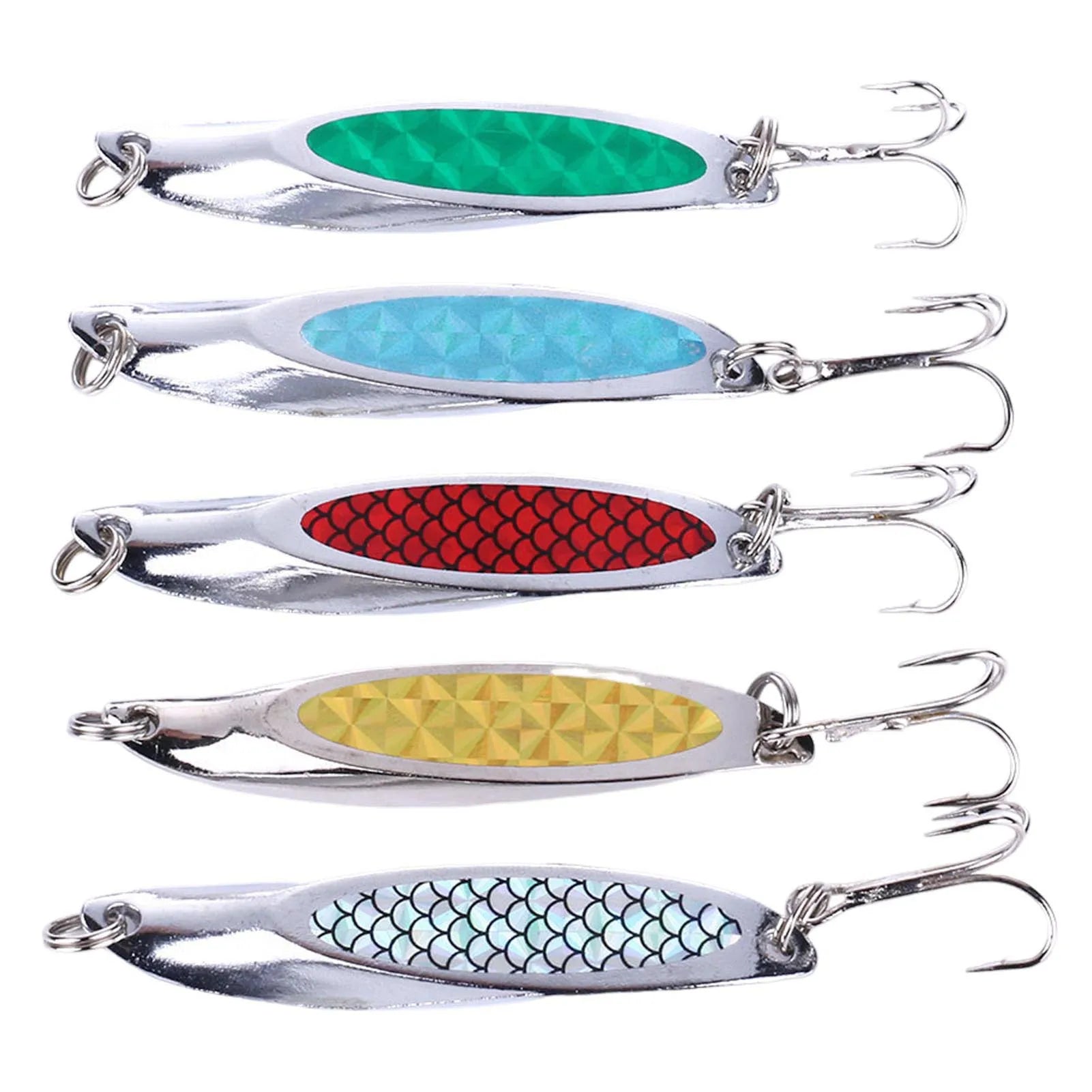 7cm Metal Casting Spoon Lure hooks with box Sequin lure fishhooks for Saltwater Fishing Long Distance Casting Shiny Bait