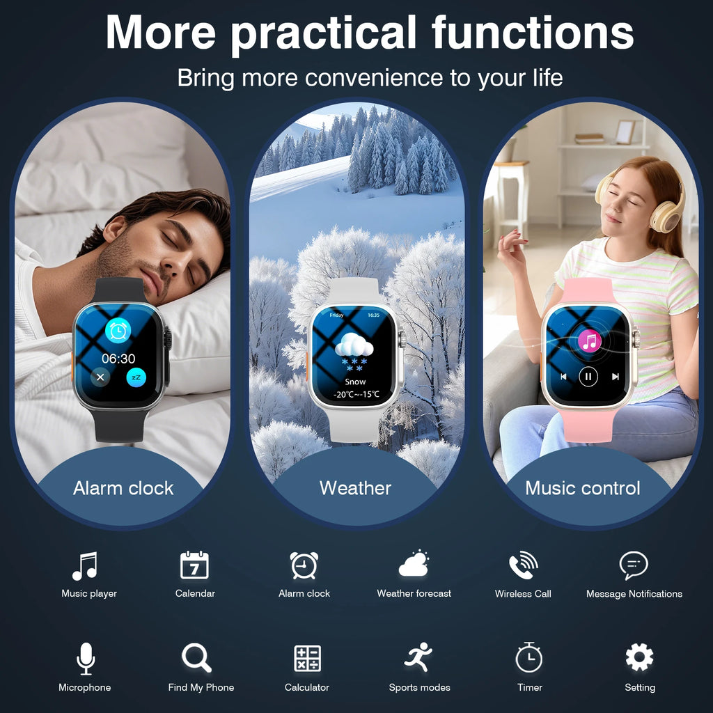 2025 DIY Wallpaper Smart Watch: Wireless Calling, Message Reminder
