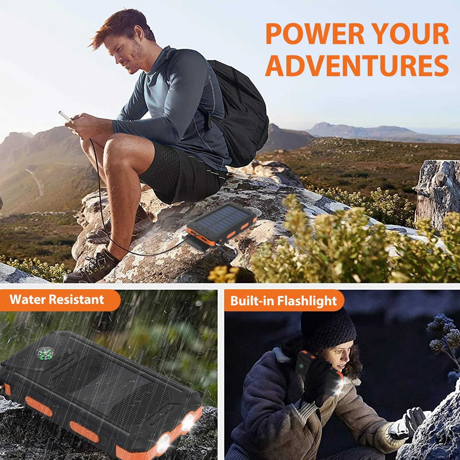Portable Solar Charger - Waterproof