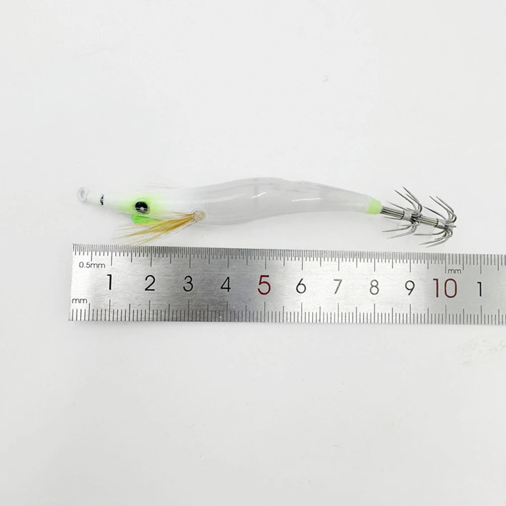 Luminous Lure Hard Shrimp Bait Simulation with Squid Jig Hook