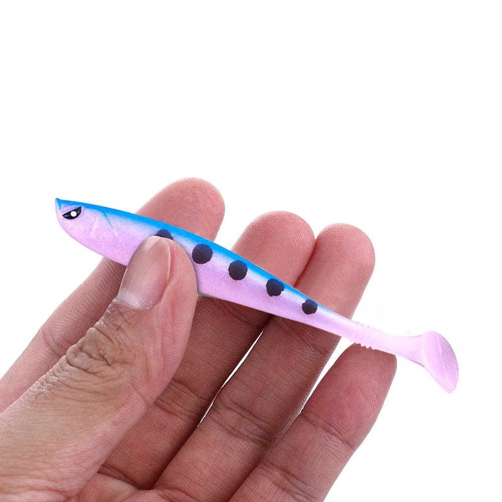 6Pcs Artificial Soft Bait 9cm Fishing Lure Minnow Multifunctional Fishing Bass Carp Lure