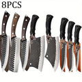 8PCS Professional Kitchen Chef Knife Set Stainless Steel Forged