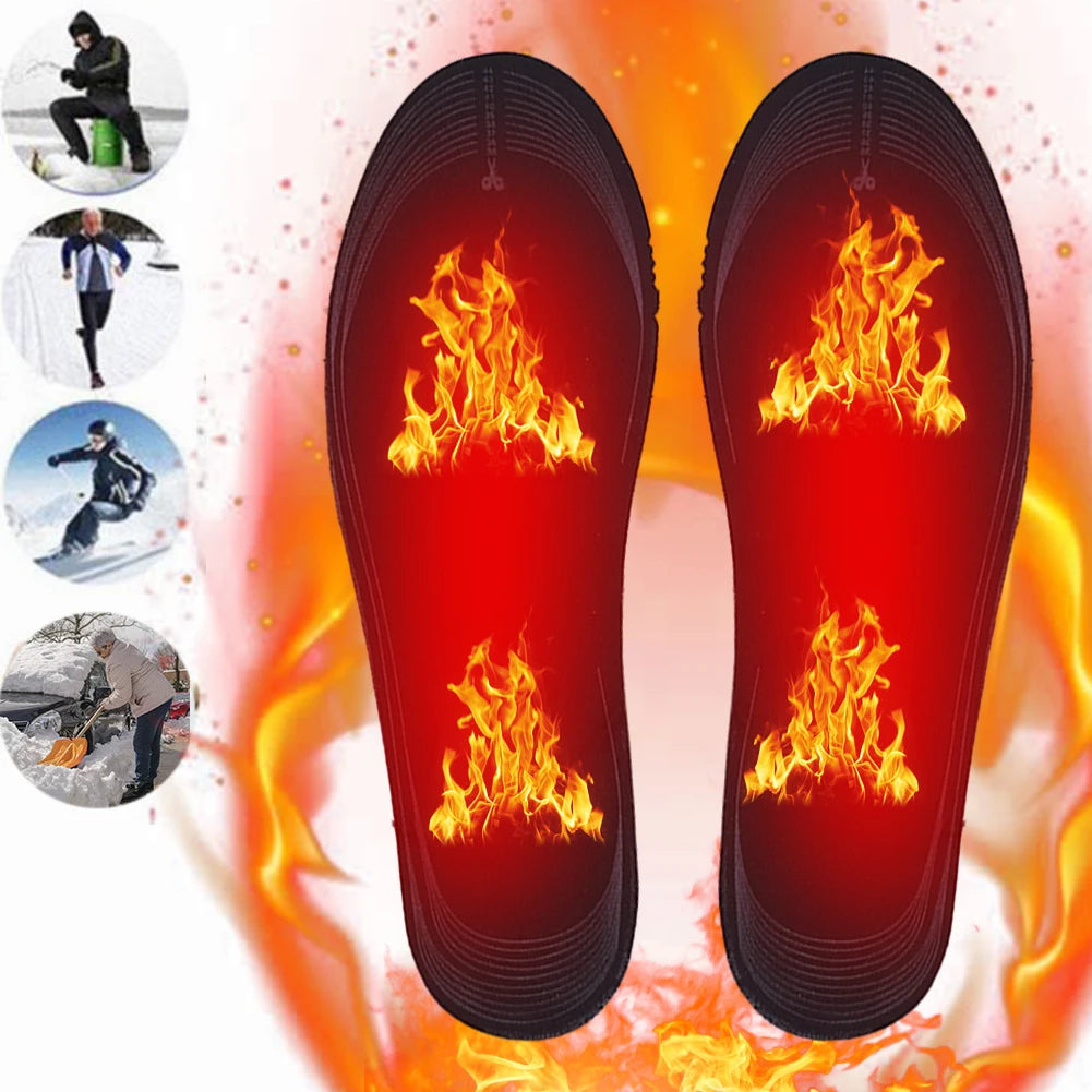 1-10Pairs Heating Insoles Washable Heated Shoes Pad Adjustable Temperature Multifunctional for Winter Fishing Hiking Camping
