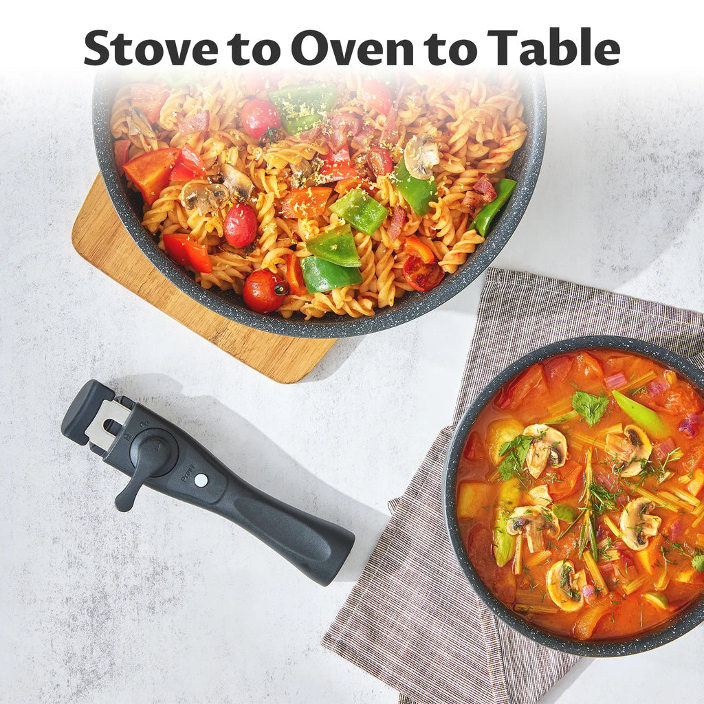 Induction Cookware Set 13 Pieces, Nonstick Pots and Pans Set with Removable Handles,