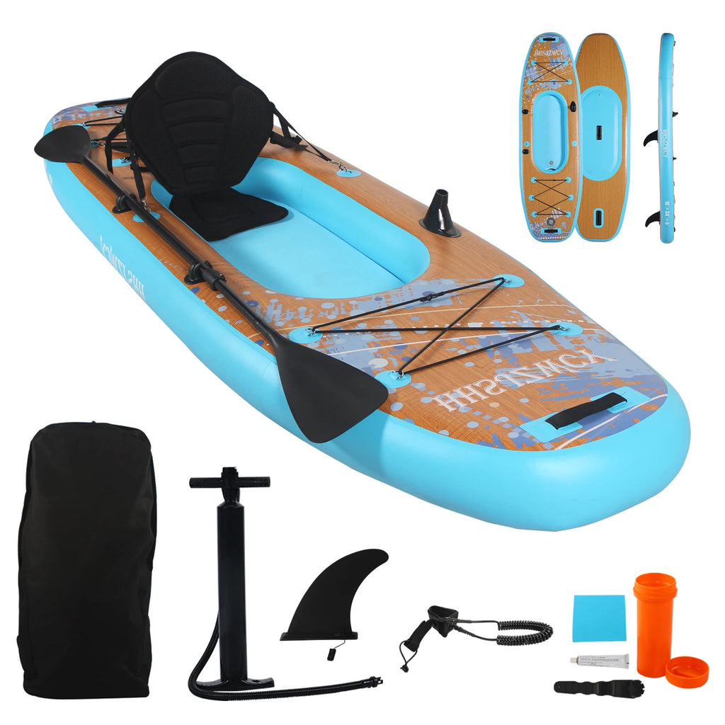 HHSJZWCY 10' Inflatable Stand Up Paddle Board Kayak, 34'' Extra Wide, for Adults, with Seat, PaddleBoard for Fishing,Touring,