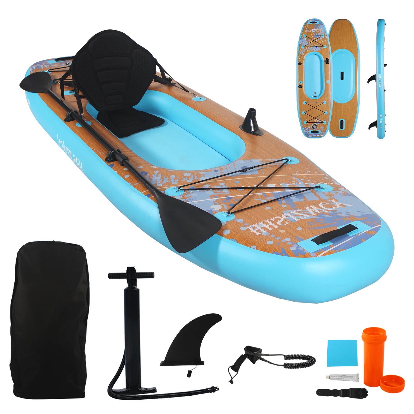 HHSJZWCY 10' Inflatable Stand Up Paddle Board Kayak, 34'' Extra Wide, for Adults, with Seat, PaddleBoard for Fishing,Touring,