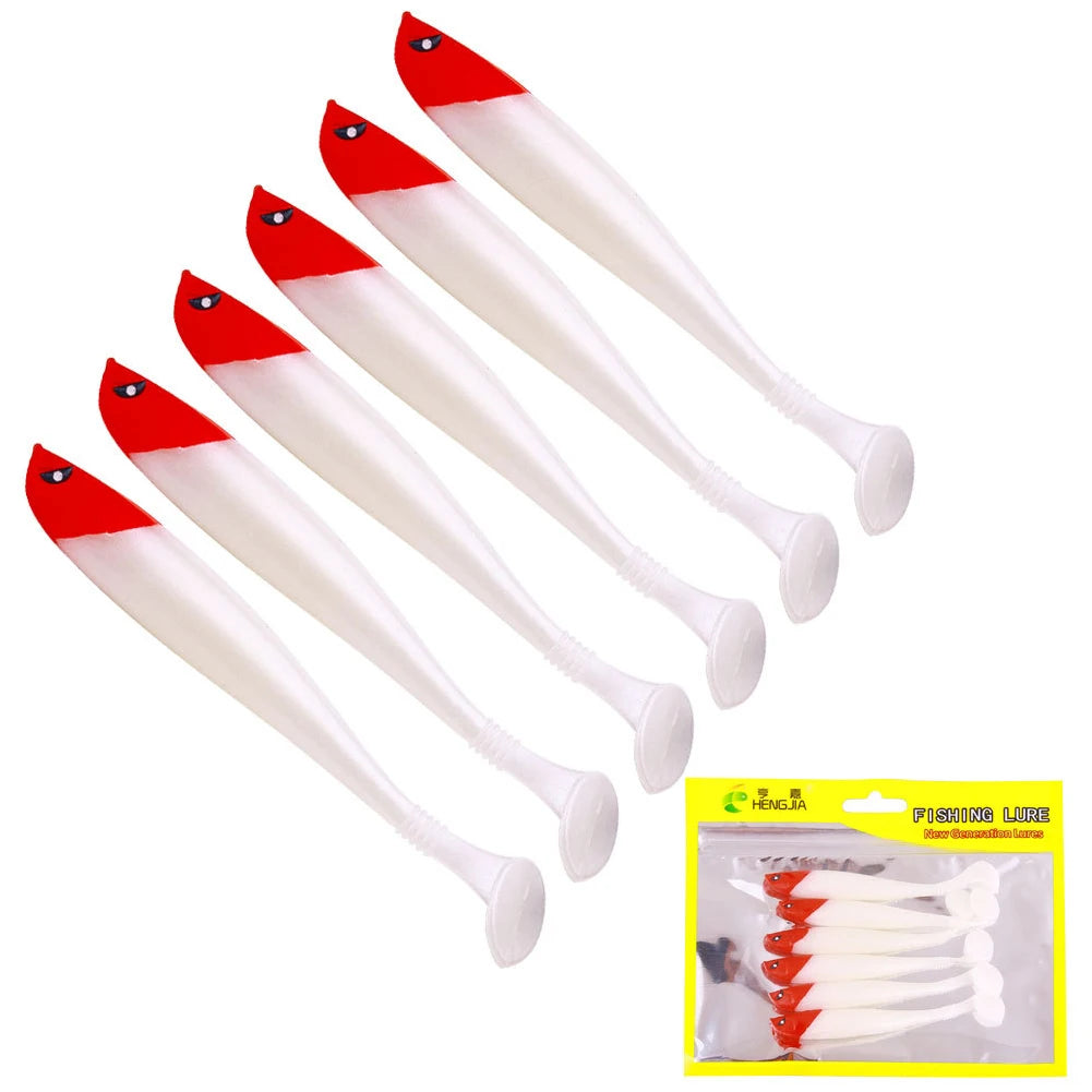 6Pcs Artificial Soft Bait 9cm Fishing Lure Minnow Multifunctional Fishing Bass Carp Lure