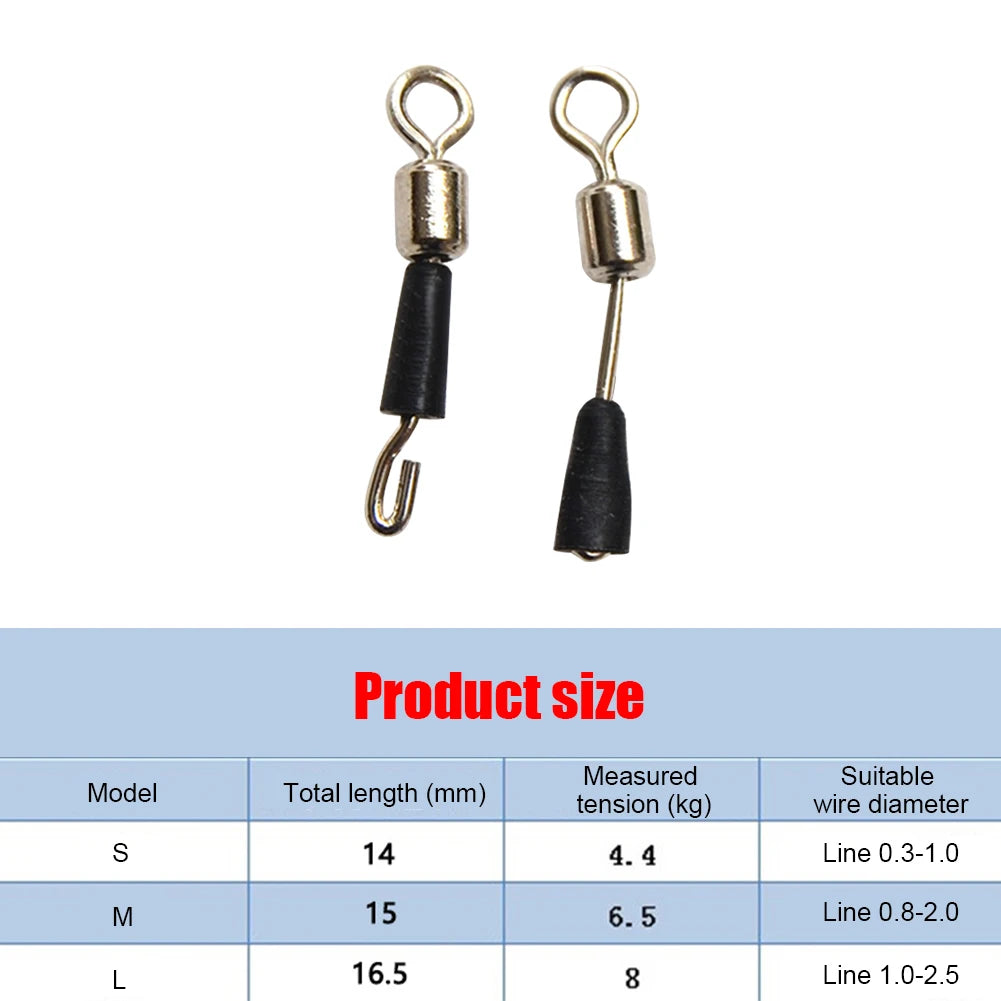 50pcs Fishing Ball Bearing Swivel Solid Rings Fishing Connector
