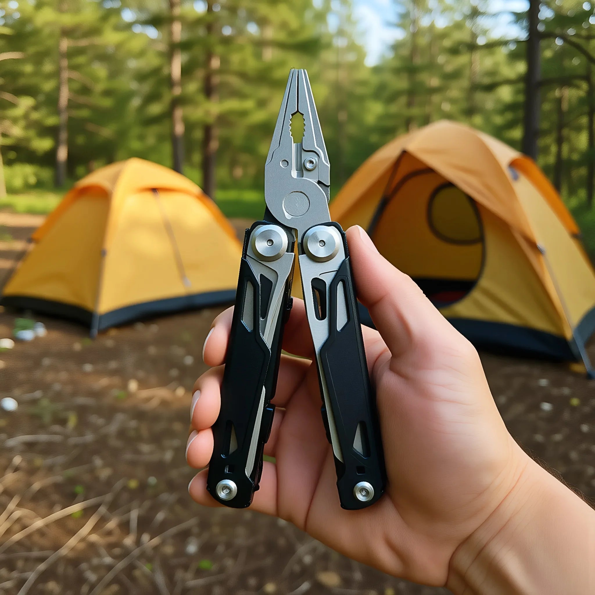 27 in 1 Multitool Pliers - Stainless Steel Survival Tool with Screwdriver/Saw/Spring Scissors