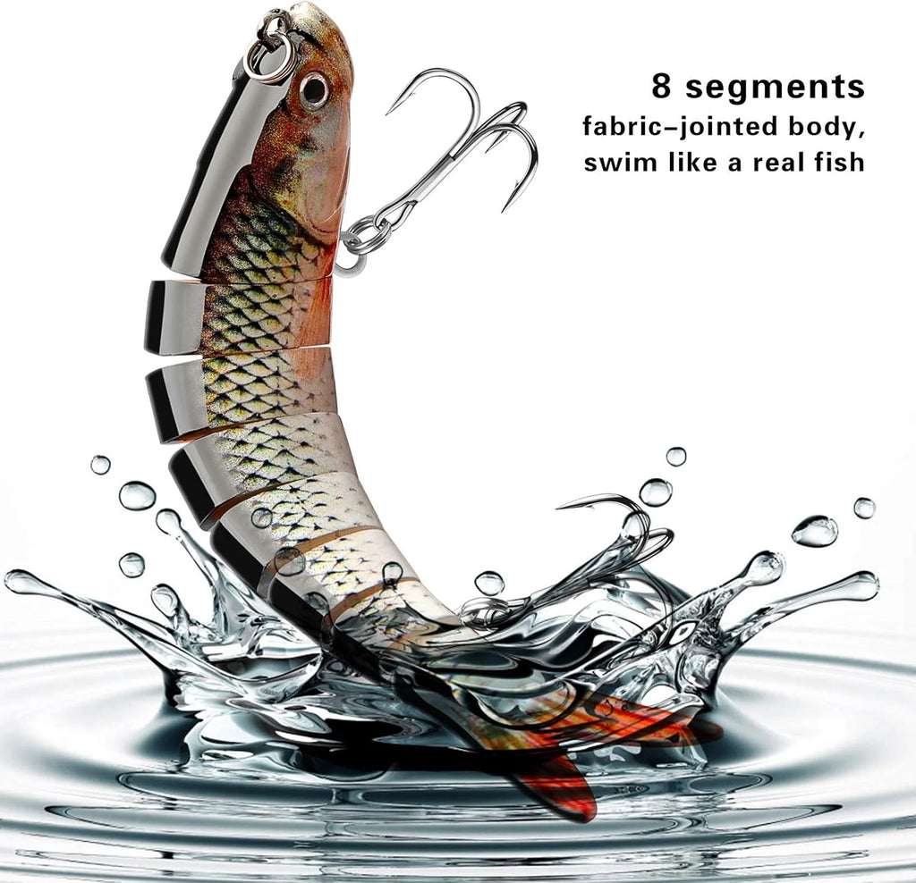 3 Pieces Freshwater and Saltwater Fishing Lures Realistic Bass Trout Crappie Swim Bait, Fishing Lure Set