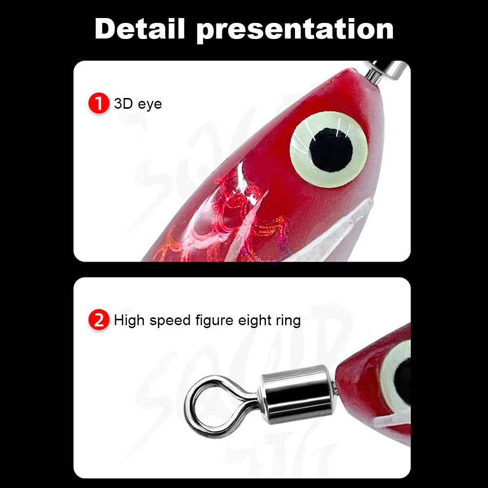 3-1Pcs Squid Jig Hook Fishing Lure Luminous 8cm 9.5g Artificial Fake Octopus Lures Wood Shrimp Cuttlefish