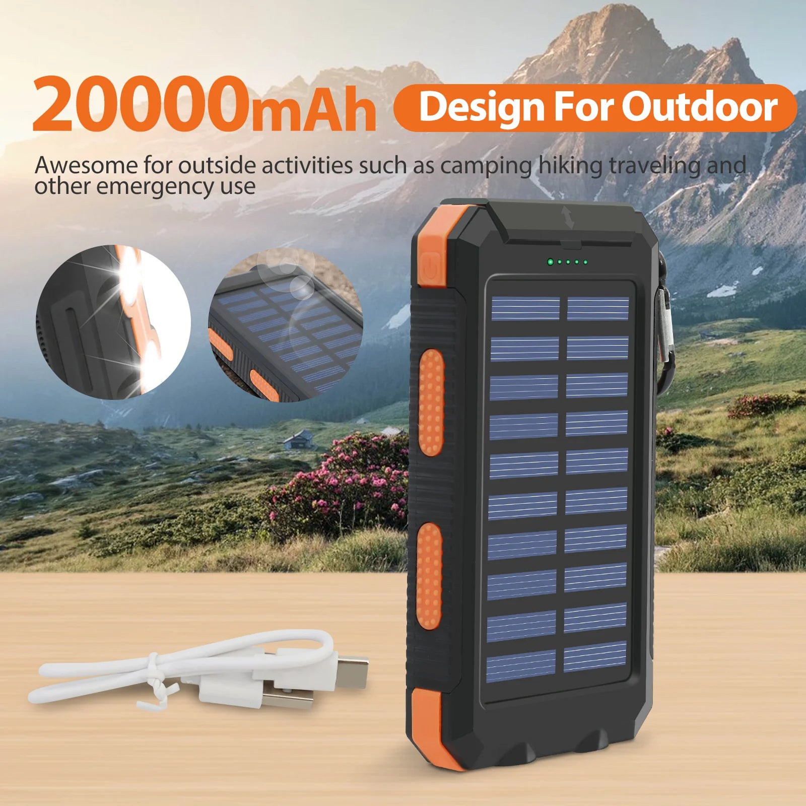Portable Solar Charger - Waterproof