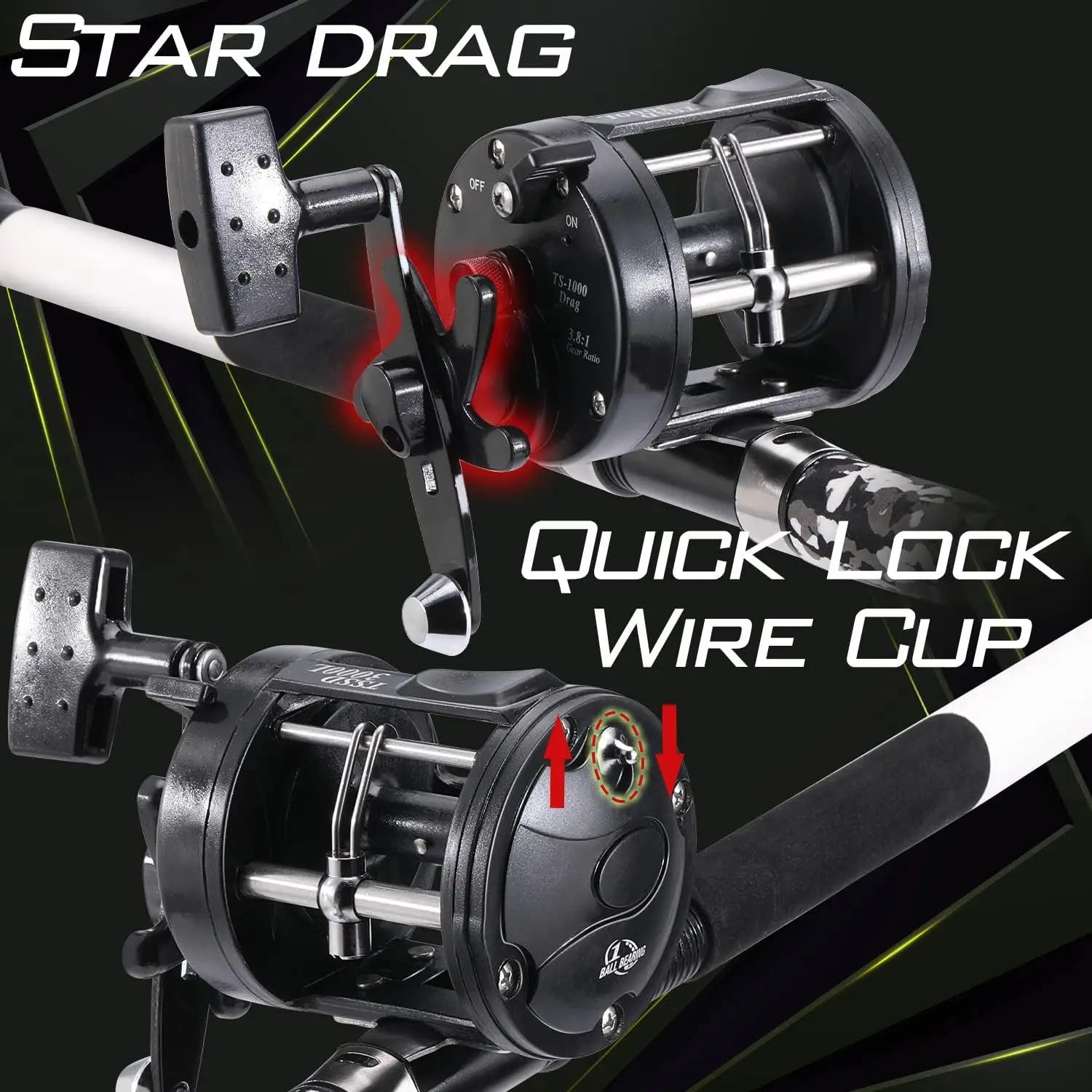 Medium Heavy Fishing Rod and Reel Combo for Catfish, Bass, and Freshwater Angling