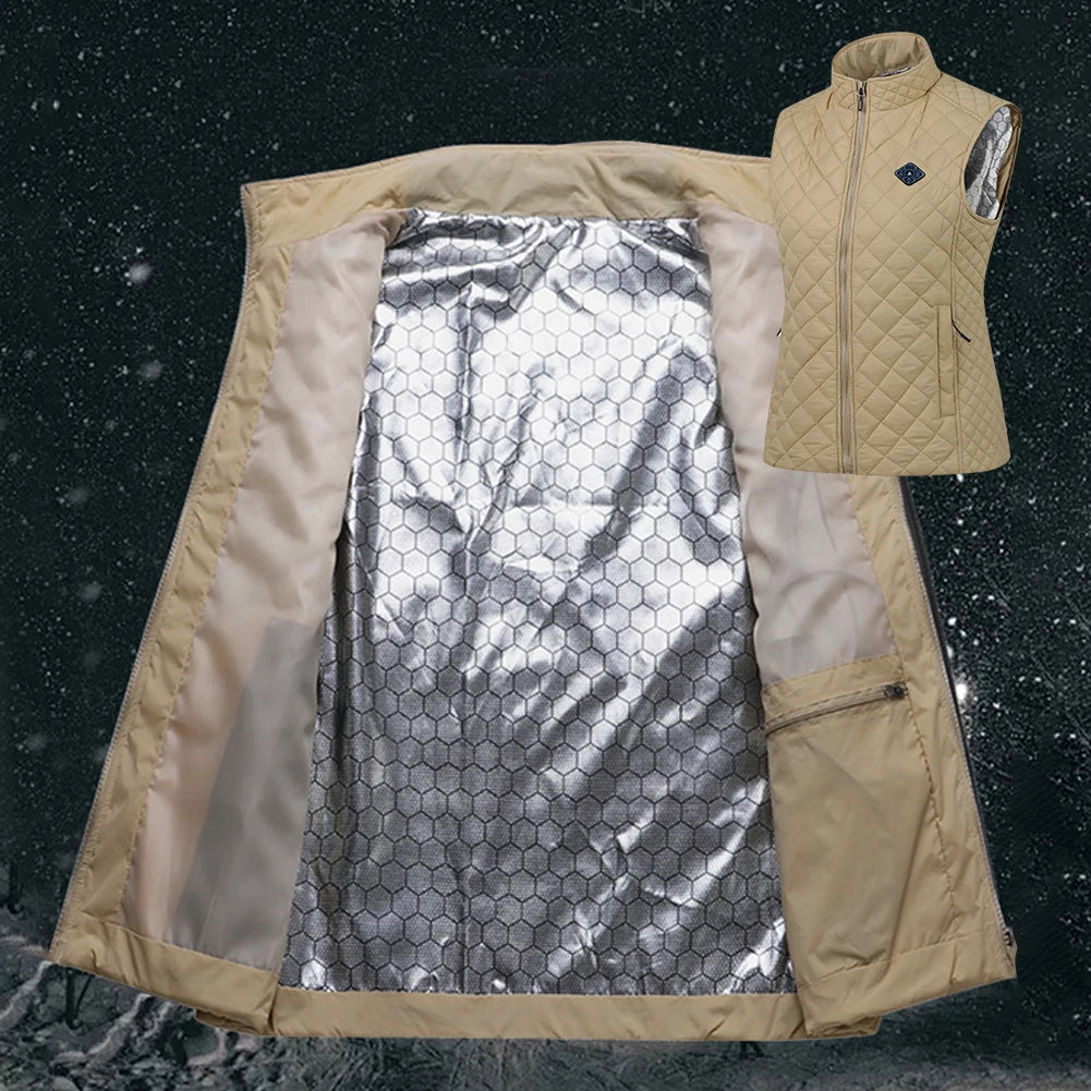 Women 21-zone Electric Heating Vest Autumn and Winter Cotton Vest  Thermal For Women