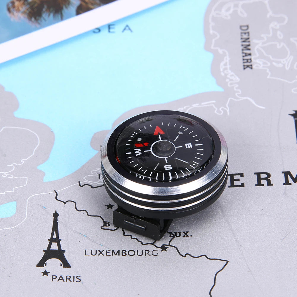 Mini Watch Strap Button Compass Aluminum Alloy Wristwatch Type Detachable Survival Tool